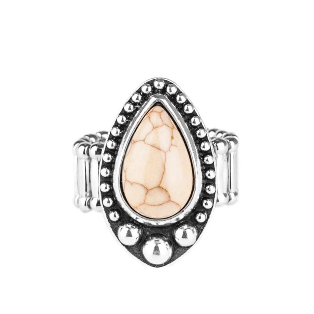 Rustic Brown Stone Silver Ring